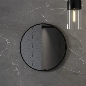 Stensko okroglo ogledalo ALU Loft