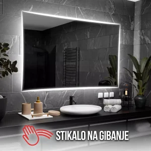 Pravokotno kopalniško ogledalo LED LISBONA MOTION