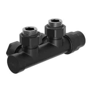 Termostatski dvocevni kotni H-ventil - Črn ali bel - 1/2