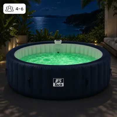 Napihljiv masažni bazen HydraLux 6P - Navy Blue - 208 cm - 1350 W - IFS Tech - LED