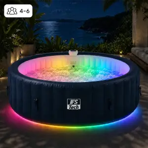 Napihljiv masažni bazen HydraLux 6P - Navy Blue - 208 cm - 1350 W - IFS Tech - LED